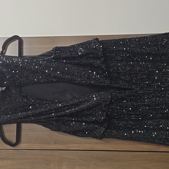 Eliza J-Sequin Feather Sheath Dress-Size 14 - Picture 10 of 17